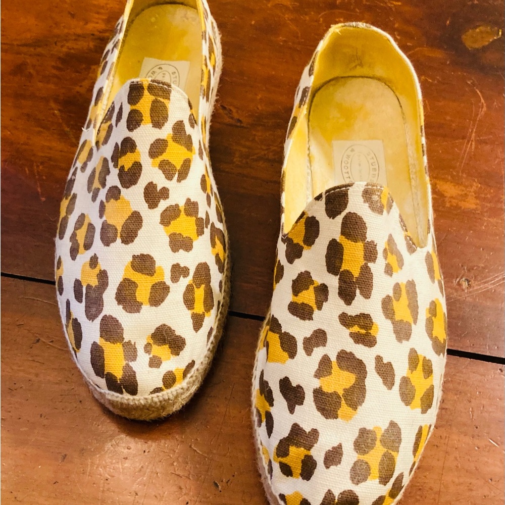 Classic Stubbs & Wootton chettah printed canvas espadrilles jute woven outsole